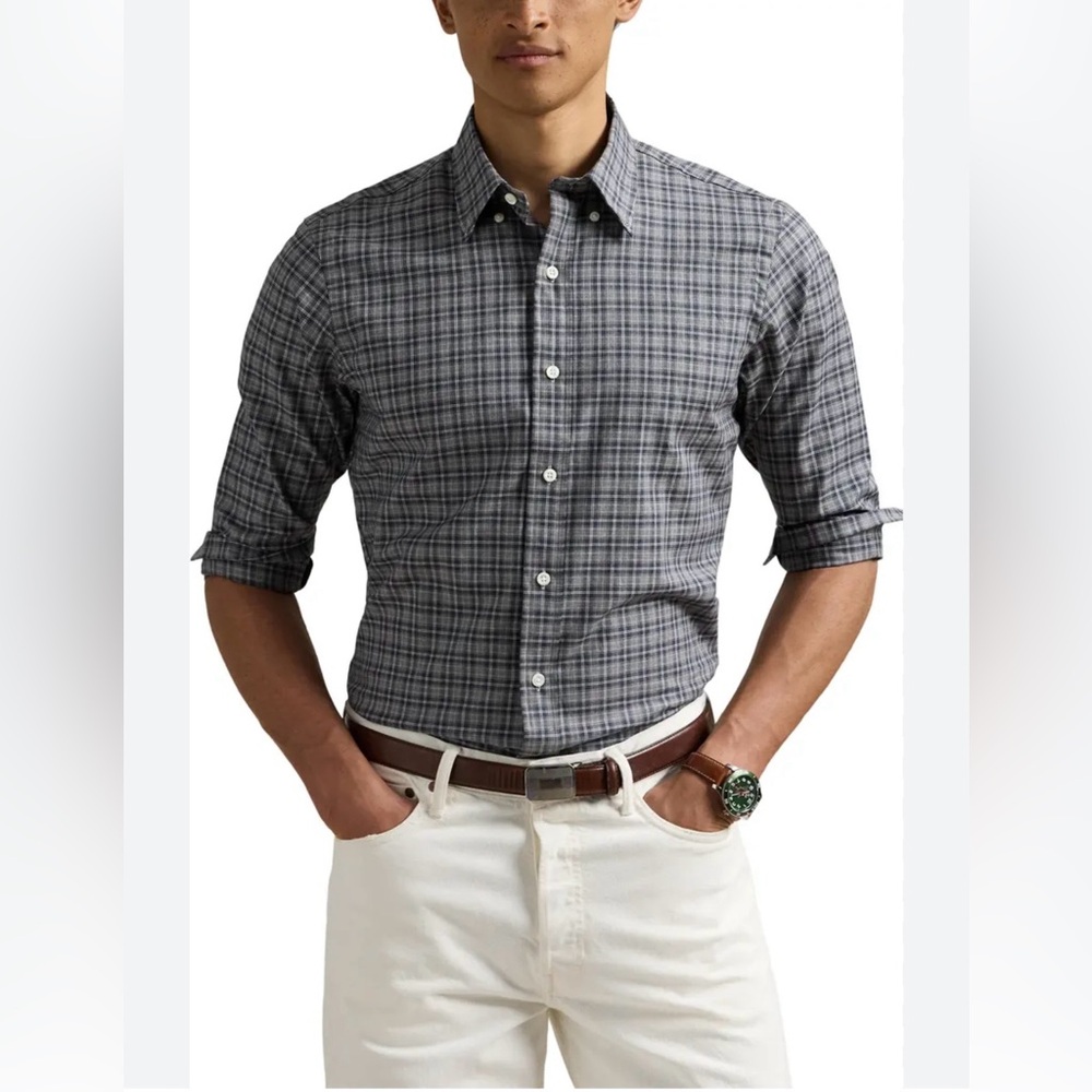 Ralph Lauren men’s size large 100% cotton button down long sleeve shirt